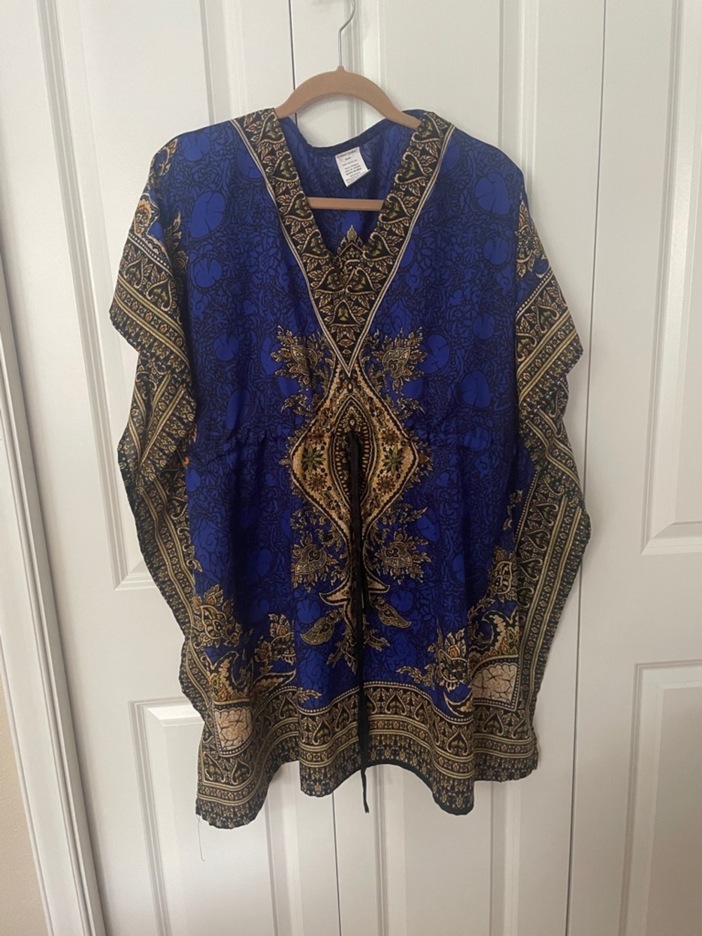 Blue & Gold V-Neck Swim Coverup